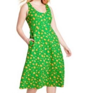 Tabitha Brown Green and Orange Women's Dress with pockets size large